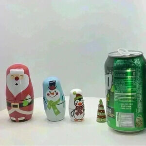 Vintage Christmas Nesting Dolls Santa Snowman by Creatology